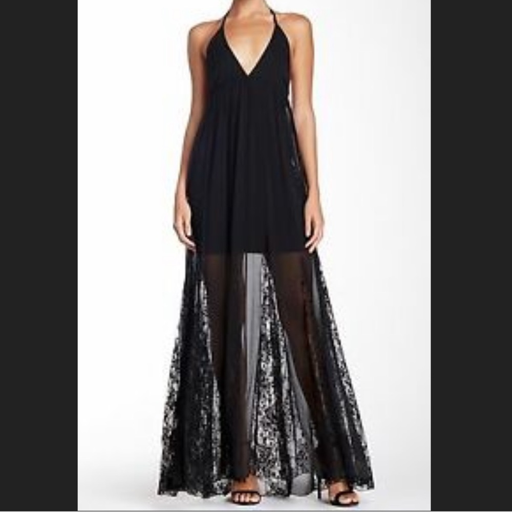 Alice and Olivia Murray Black maxi dress sz 2